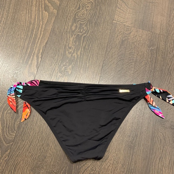 Sky Black Bikini Bottom with Multicolor Ties - Picture 2 of 4